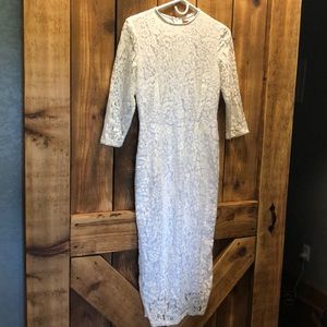White lace midi dress